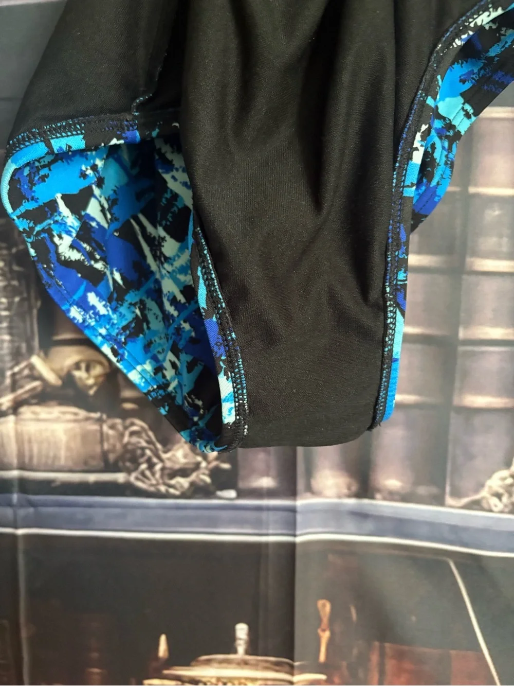 Blue Abstract Print One-Piece Swimsuit - Picture 9 of 10
